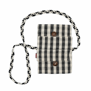 Lined Black and White Sling Pouch | 100% Cotton & Handmade | Strong & Stylish