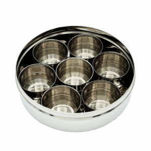 Stainless Steel Masala Dabba | Traditional Nepali Spices Box